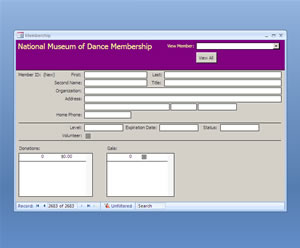 National Museum of Dance, Membership Database